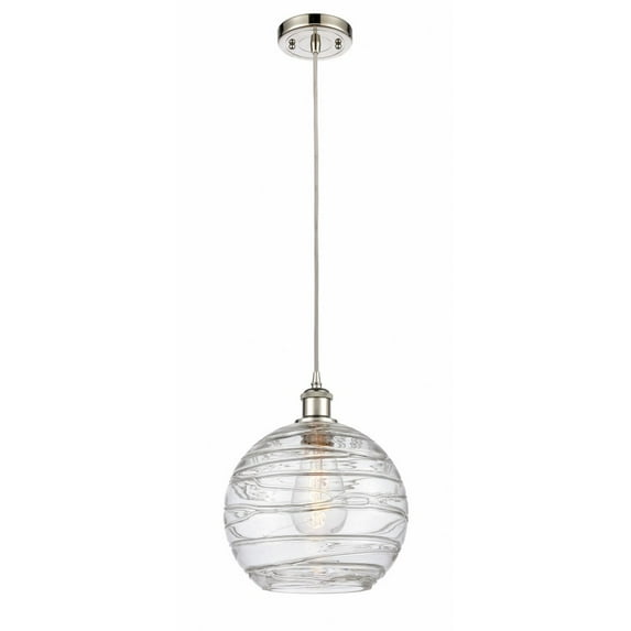 Innovations Lighting Ballston Athens Deco Swirl - 1 Light 10" Cord Hung Mini Pendant Polished Nickel