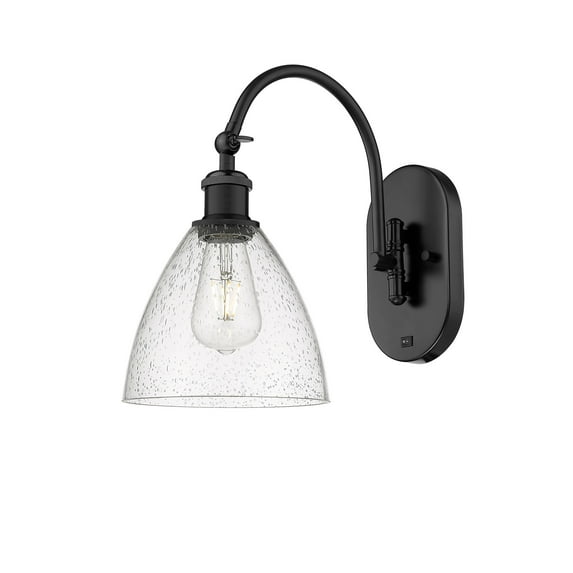 Innovations Lighting Ballston Bristol Glass - 1 Light 8" Sconce - Arm Swivels Side To Side Seedy/Matte Black