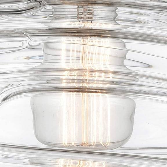 Innovations Lighting  Ballston Cobbleskill - 1 Light 5" Semi-Flush Mount Deco Swirl/Brushed Brass