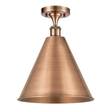 Innovations Lighting  Ballston Cone - 1 Light 16" Semi-Flush Mount Antique Copper