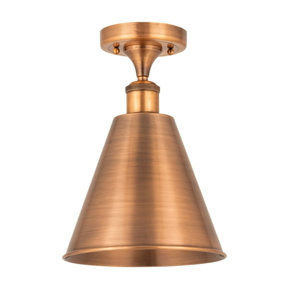 Innovations Lighting  Ballston Cone - 1 Light 8" Semi-Flush Mount Antique Copper