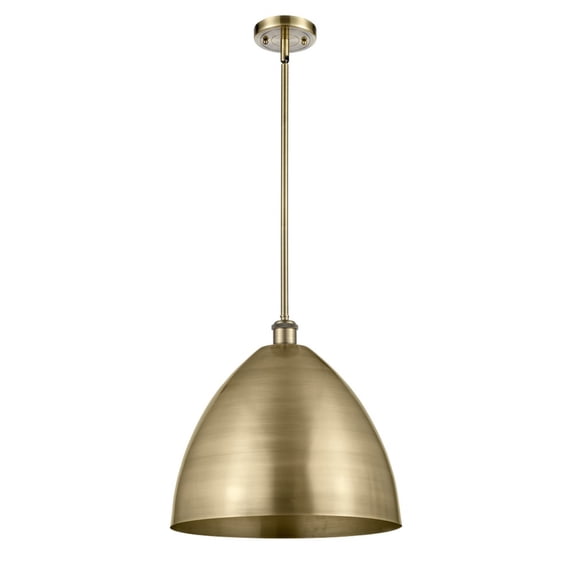 516-1S-AB-MBD-16-AB Innovations Lighting Ballston Cone - 1 Light Dome Pendant In Industrial Style-16.75 Inches Tall and 16 Inches Wide-Antique Brass