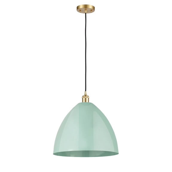 516-1P-SG-MBD-16-SF Innovations Lighting Ballston Cone - 1 Light Mini Dome Pendant In Industrial Style-18.75 Inches Tall and 16 Inches Wide-Satin Gold
