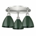thumbnail image 1 of Innovations Lighting  Ballston - 3 Light 19" Flush Mount Green/Satin Nickel, 1 of 5