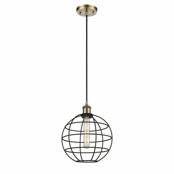 Innovations Lighting  Ballston Lake Placid - 1 Light 10" Cord Hung Pendant Antique Brass