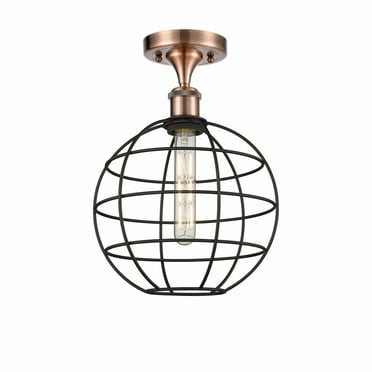 Innovations Lighting  Ballston Lake Placid - 1 Light 10" Semi-Flush Mount Antique Copper