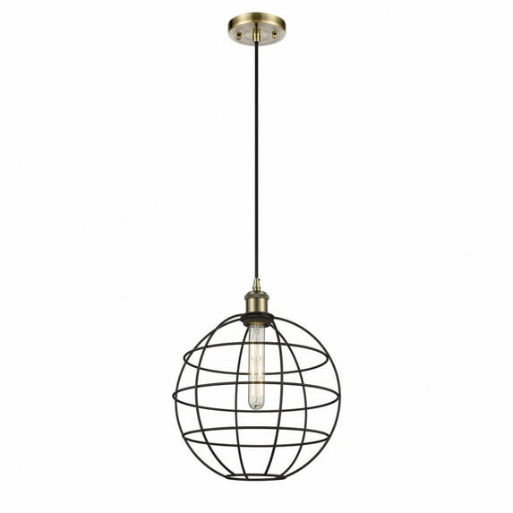 Innovations Lighting Ballston Lake Placid - 1 Light 12" Cord Hung Pendant Antique Brass