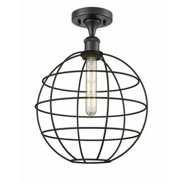 Innovations Lighting  Ballston Lake Placid - 1 Light 12" Semi-Flush Mount Matte Black