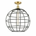 thumbnail image 1 of 516-1C-SG-CE-16-BK-Innovations Lighting-Lake Placid - 1 Light Semi-Flush Mount In Industrial Style-19.25 Inches Tall and 16 Inches Wide-Satin Gold, 1 of 5