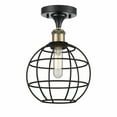 thumbnail image 1 of Innovations Lighting  Ballston Lake Placid - 1 Light 18" Semi-Flush Mount Black Antique Brass, 1 of 5