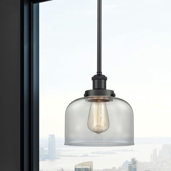 916-1S-BK-G72 Innovations Lighting Ballston Urban - 1 Light Bell Mini Pendant In IndustrialStyle-10 Inches Tall and 8 Inches Wide-Matte Black