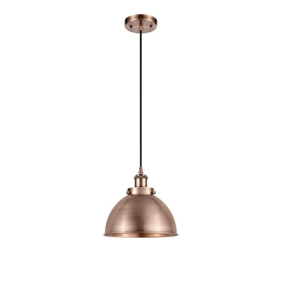 Innovations Lighting Ballston Urban - 1 Light Cord Hung Mini Pendant Antique Copper/Matte Black