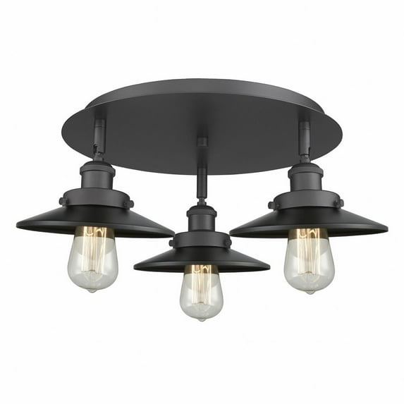 Innovations Lighting Ballston Urban - 3 Light 20" Flush Mount - 2"H Shade Matte Black