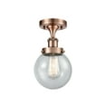 thumbnail image 1 of Innovations Lighting  Ballston Urban Beacon - 1 Light 6" Semi-Flush Mount Antique Copper/Seedy, 1 of 5