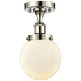 thumbnail image 1 of Innovations Lighting  Ballston Urban Beacon - 1 Light 6" Semi-Flush Mount Polished Nickel/Matte White, 1 of 5