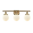 thumbnail image 1 of Innovations Lighting  Ballston Urban Beacon - 3 Light 26" Bath Vanity Light Matte White/Brushed Brass Finish, 1 of 5