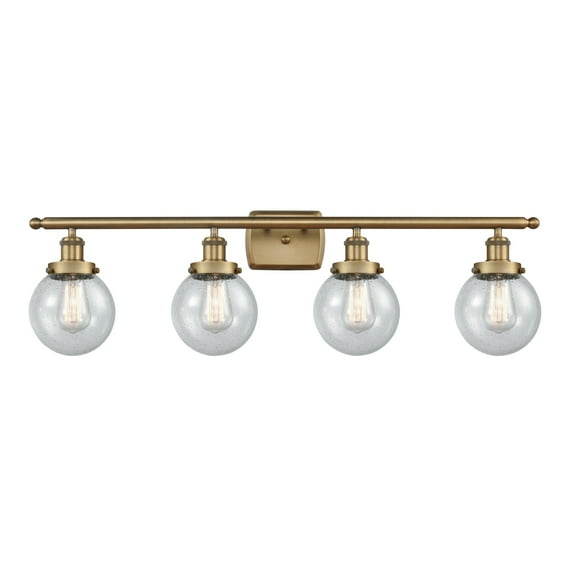 Innovations Lighting  Ballston Urban Beacon - 4 Light 36" Bath Vanity Light Seedy/Brushed Brass Finish