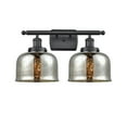 thumbnail image 1 of Innovations Lighting  Ballston Urban Bell - 2 Light 18" Bath Vanity Light Silver Plated Mercury/Matte Black Finish, 1 of 5