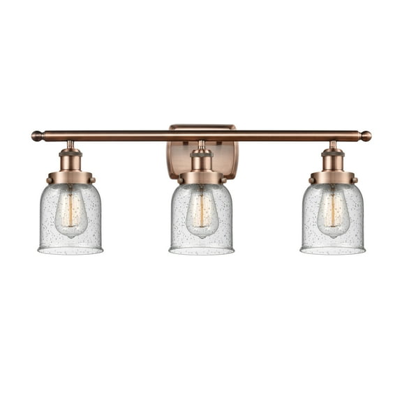 Innovations Lighting  Ballston Urban Bell - 3 Light 26" Bath Vanity Light Antique Copper Finish/Seedy
