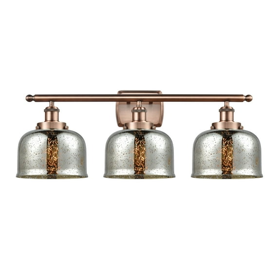 Innovations Lighting Ballston Urban Bell - 3 Light 28" Bath Vanity Light Silver Plated Mercury/Antique Copper Finish