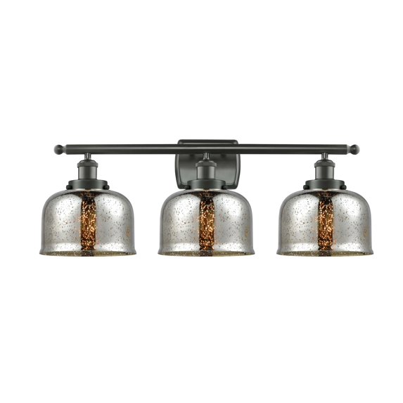 Innovations Lighting Ballston Urban Bell - 3 Light 28" Bath Vanity Light Silver Plated Mercury/Oil Rubbed Bronze Finish