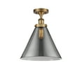 thumbnail image 1 of Innovations Lighting  Ballston Urban Cone - 1 Light 12" Semi-Flush Mount Brushed Brass/Plated Smoke, 1 of 5