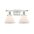 thumbnail image 1 of Innovations Lighting  Ballston Urban Cone - 2 Light 18" Bath Vanity Light Matte White/White and Polished Chrome Finish, 1 of 5