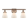 thumbnail image 1 of Innovations Lighting  Ballston Urban Cone - 3 Light 26" Bath Vanity Light Antique Copper Finish/Matte White, 1 of 5