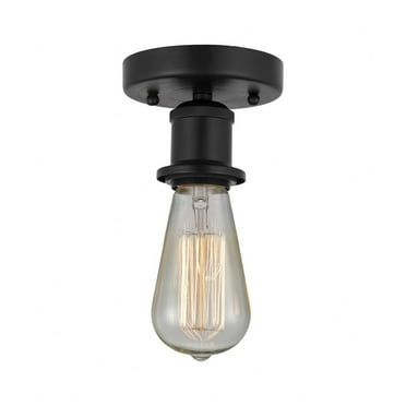 Innovations Lighting  Bare Bulb - 1 Light 2" Semi-Flush Mount Matte Black