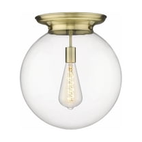 Innovations Lighting  Beacon - 1 Light 16" Flush Mount Antique Brass/Clear