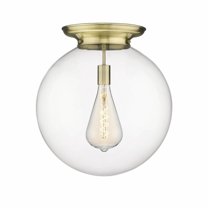 Innovations Lighting  Beacon - 1 Light 18" Flush Mount Antique Brass/Clear