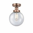 thumbnail image 1 of Innovations Lighting  Beacon - 1 Light 8" Semi-Flush Mount Antique Copper/Seedy, 1 of 5