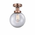 thumbnail image 1 of Innovations Lighting  Beacon - 1 Light 8" Semi-Flush Mount Clear/Antique Copper, 1 of 5