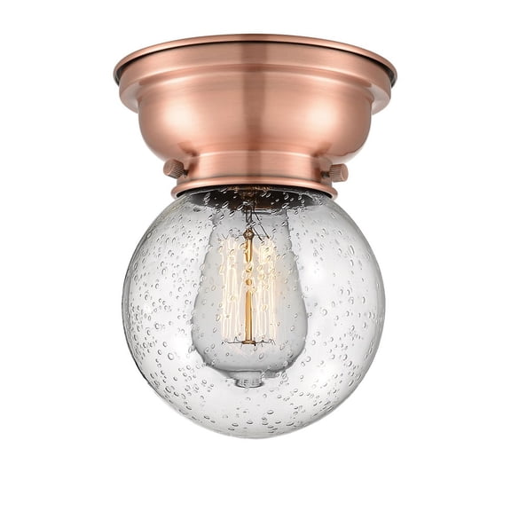 Innovations Lighting - Beacon - 1 Light Flush Mount   Antique Copper Finish with