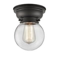 thumbnail image 1 of 623-1F-BK-G202-6-Innovations Lighting-Beacon - 1 Light Flush Mount In Industrial Style-7.15 Inches Tall and 6.25 Inches Wide-Matte Black Finish-Clear, 1 of 1
