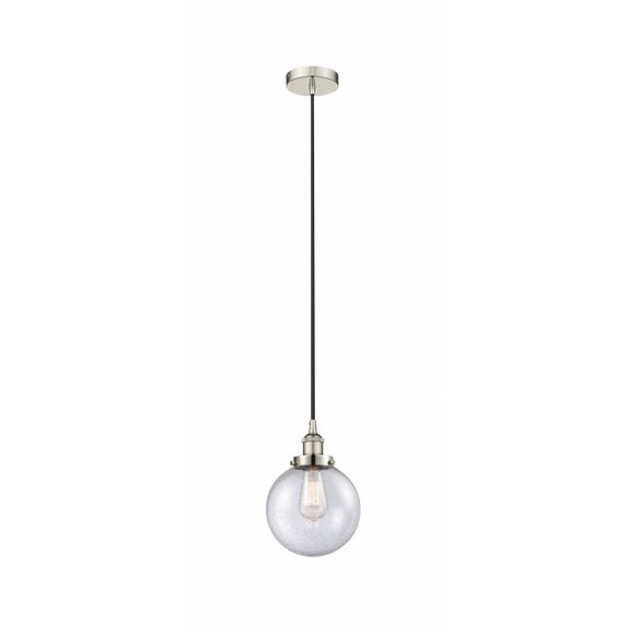 616-1PH-PN-G204-8 Innovations Lighting Beacon - 1 Light Mini Pendant In Industrial Style-11.5 Inches Tall and 8 Inches Wide-Polished Nickel