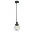 thumbnail image 1 of 201S-BK-G202-6-Innovations Lighting-Beacon - 1 Light Mini Pendant In Industrial Style-9.5 Inches Tall and 6 Inches Wide-Matte Black Finish-Clear Glass, 1 of 2
