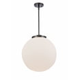 thumbnail image 1 of 221-1S-BK-G201-16 Innovations Lighting Beacon - 1 Light Pendant In Industrial Style-17 Inches Tall and 16 Inches Wide-Matte Black Finish-Matte White, 1 of 2