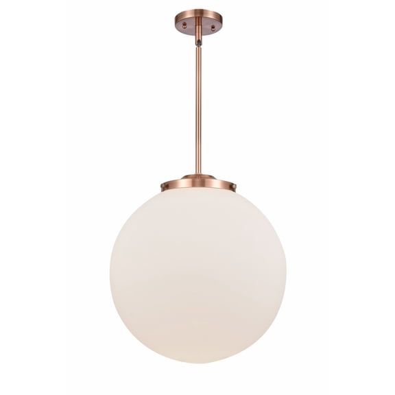 221-1S-AC-G201-16 Innovations Lighting Beacon - 1 Light Pendant In Industrial Style-17 Inches Tall and 16 Inches Wide-Antique Copper Finish-Matte