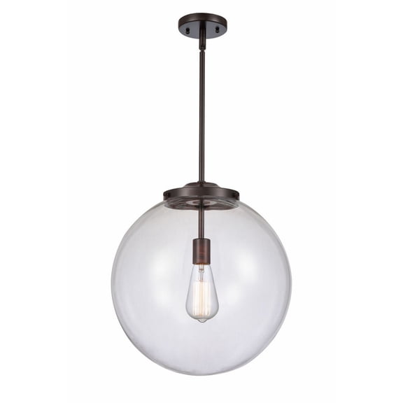 221-1S-OB-G202-16 Innovations Lighting Beacon - 1 Light Pendant In Industrial Style-17 Inches Tall and 16 Inches Wide-Oil Rubbed Bronze Finish-Clear