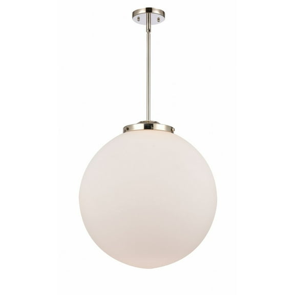 221-1S-PN-G201-18 Innovations Lighting Beacon - 1 Light Pendant In Industrial Style-19 Inches Tall and 18 Inches Wide-Polished Nickel Finish-Matte