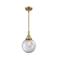 thumbnail image 1 of 447-1S-BB-G202-8 Innovations Lighting Beacon - 1 Light Stem Hung Mini Pendant-12.63 Inch Tall and 8 Inch Wide-Brushed Brass Finish-Clear Glass Color, 1 of 1