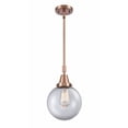 thumbnail image 1 of 447-1S-AC-G202-8 Innovations Lighting Beacon - 1 Light Stem Hung Mini Pendant-12.63 Inch Tall and 8 Inch Wide-Antique Copper Finish-Clear Glass Color, 1 of 1