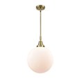 thumbnail image 1 of 447-1S-AB-G201-12 Innovations Lighting Beacon - 1 Light Stem Hung Mini Pendant-16.13 Inch Tall and 12 Inch Wide-Antique Brass Finish-Matte White Glass, 1 of 1