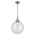 thumbnail image 1 of 447-1S-AC-G202-12 Innovations Lighting Beacon - 1 Light Stem Hung Mini Pendant-16.13 Inch Tall and 12 Inch Wide-Antique Copper Finish-Clear Glass, 1 of 1