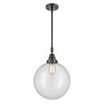 thumbnail image 1 of 447-1S-BK-G202-12 Innovations Lighting Beacon - 1 Light Stem Hung Mini Pendant-16.13 Inch Tall and 12 Inch Wide-Matte Black Finish-Clear Glass Color, 1 of 1