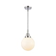 thumbnail image 1 of 447-1S-PC-G201-8 Innovations Lighting Beacon - 1 Light Stem Hung Mini Pendant-12.63 Inch Tall and 8 Inch Wide-Polished Chrome Finish-Matte White Glass, 1 of 1
