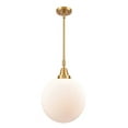 thumbnail image 1 of 447-1S-SG-G201-12 Innovations Lighting Beacon - 1 Light Stem Hung Mini Pendant-16.13 Inch Tall and 12 Inch Wide-Satin Gold Finish-Matte White Glass, 1 of 1