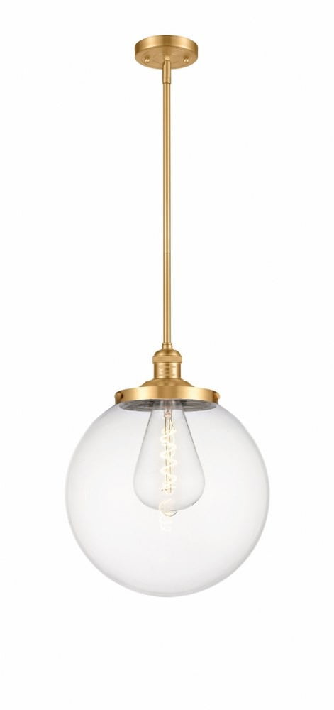 Satin Gold 17" Glass Globe Pendant Light