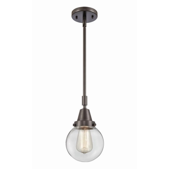 447-1S-OB-G202-6 Innovations Lighting Beacon - 1 Light Stem Hung Mini Pendant-10.63 Inch Tall and 6 Inch Wide-Oil Rubbed Bronze Finish-Clear Glass